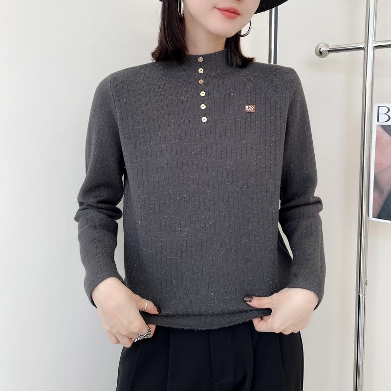 Velvet Sweater for Women In Autumn and Winter Skin-friendly and Warm Base Shirt Fashionable and Versatile Pullover Sweater