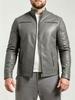 European and American men's stand-up collar PU leather jacket slim jacket jacket fashion business motorcycle style leather jacket