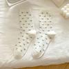 Female Spring and Autumn Lovely Lace Edge Princess Wind White Medium Tube Cotton Socks