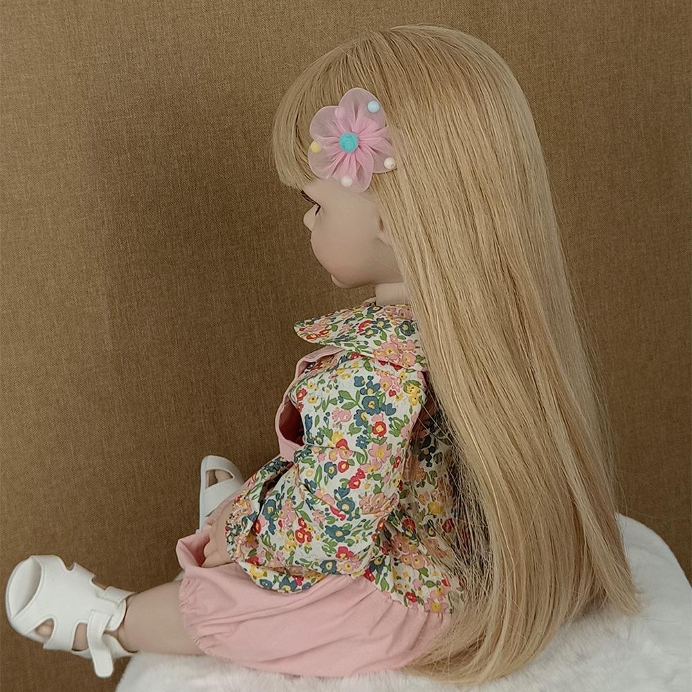 55CM Lalka Reborn z Pełnego Silikonu Można Wkładać do Wody Miła Słodka Betty Lalka Noworodka Wklejane Długie Włosy Lalki Symulacyjne dla Dzieci Prezent na Urodziny Boże Narodzenie