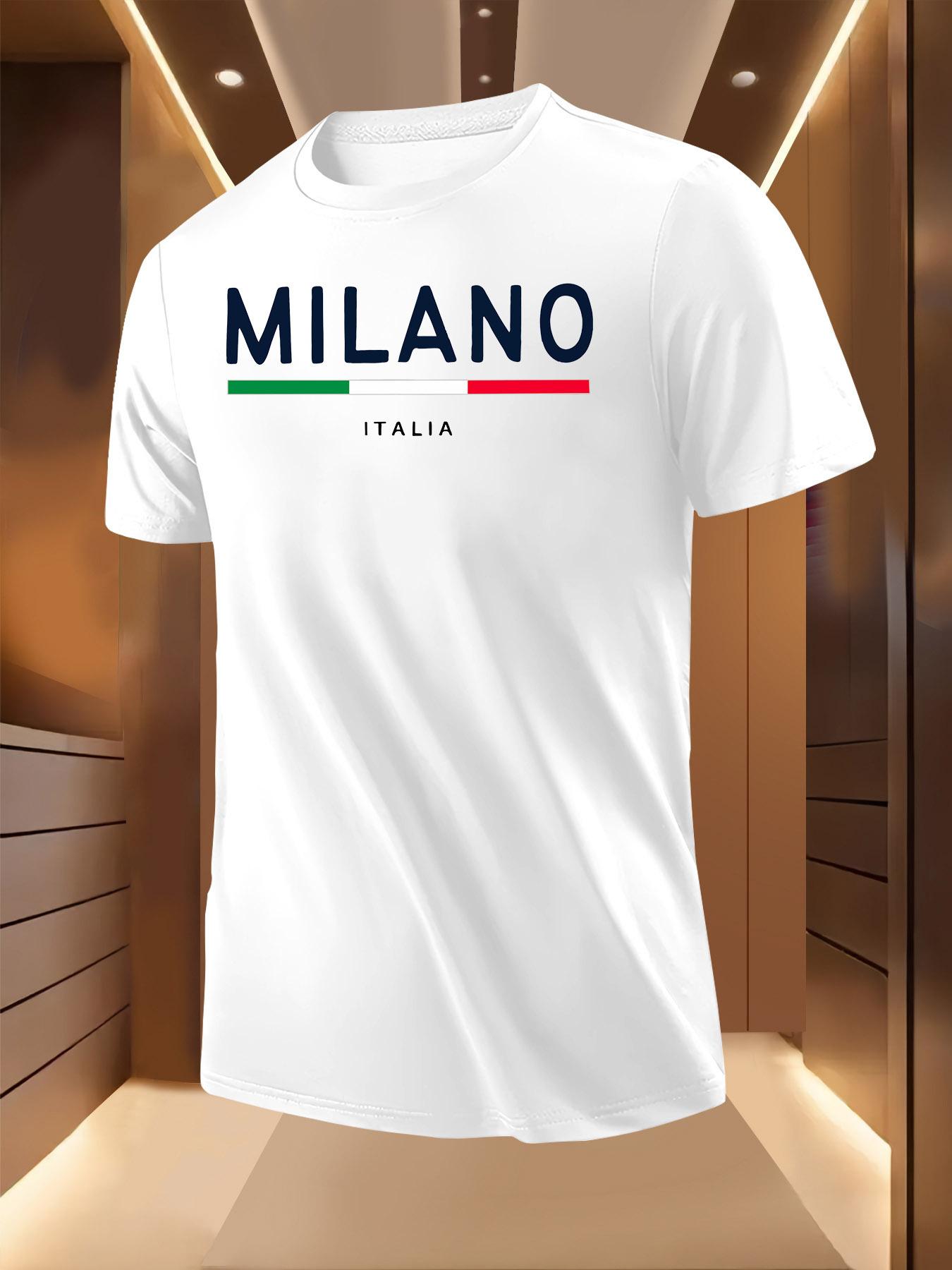 Milano Italy Flag Graphic Tshirt - Breathable Lightweight... S