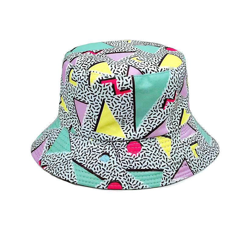 

Geometric Diamond Retro Bucket Hat For Summer Sun Protection And Breathability Style A
