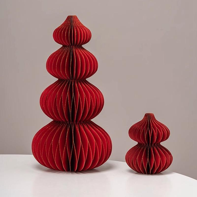 3D Honeycomb Balls Ornaments Red Gourd Housewarming Wedding Room Decoration Carft Chinese New Year Spring Festival Decor