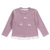 Girls' Spring Lace Bow Long Sleeve Top – Korean Style Round Neck Outerwear