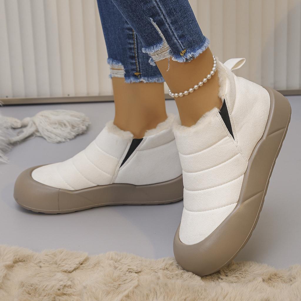 Women's Cotton Shoes Winter New Velvet Thickened Warm Snow Boots Korean Version Fashion Cotton Boots Non-slip Lazy Cotton Shoes Women