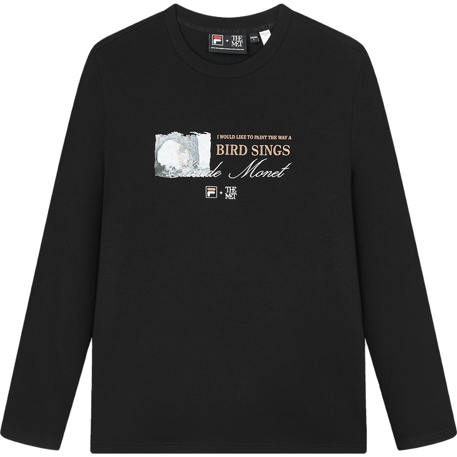 

FILA 2023 Осень Новый трикотажный пуловер Свободный модный повседневный свитшот с буквенным принтом Мужская толстовка Черный F11M348201F-BK XXL