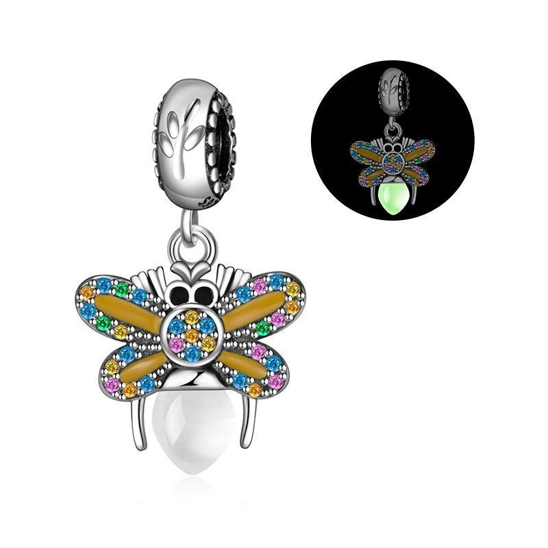 Original Copper Luminous Charms Firefly Stars Moon Spider Leaves Genie Bead For Pan Bracelet Diy Jewellery Gift