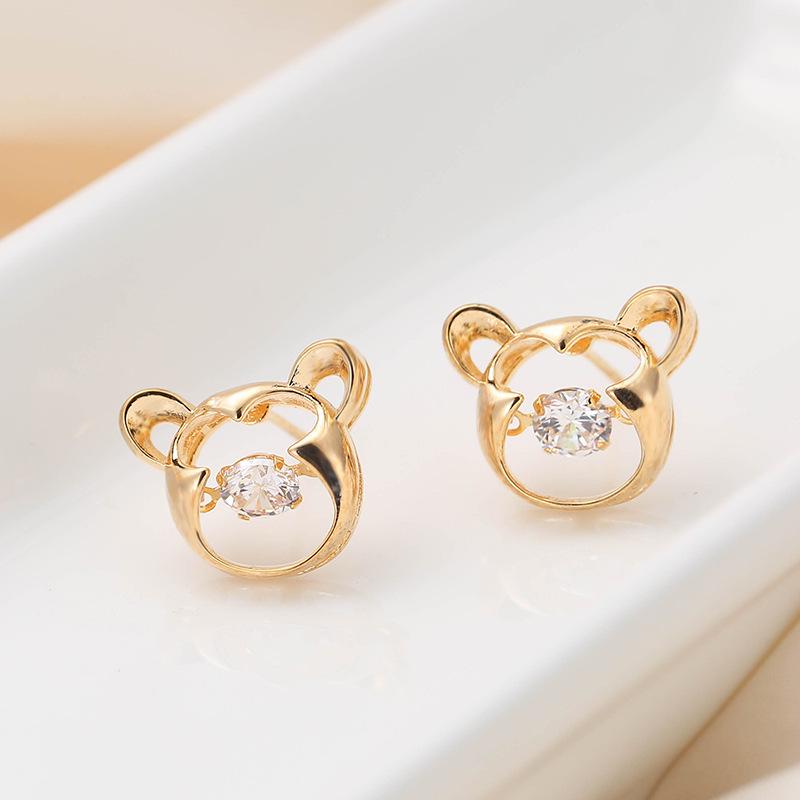 Colorful Butterfly Cartoon Face Stud Earrings - European & American Fashion