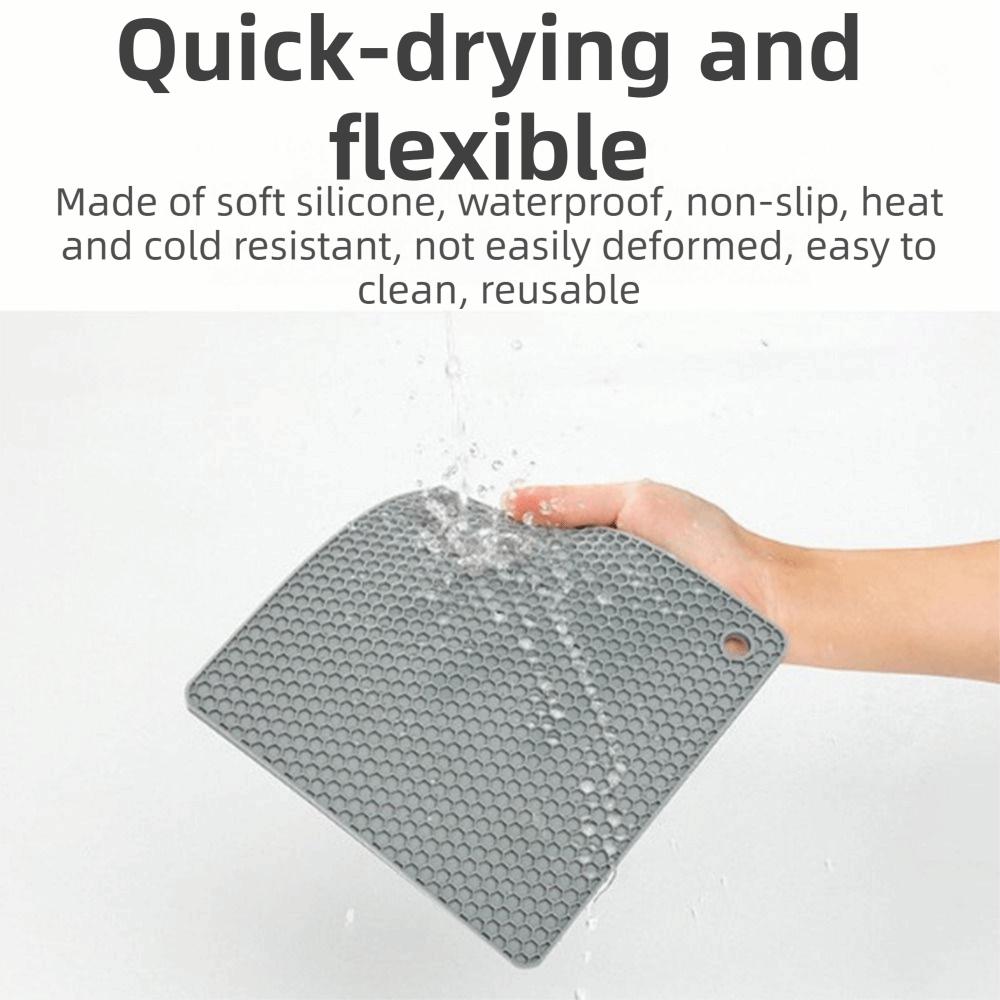 4 Stück/Set Hitzebeständige Verbrühschutzmatte Anti-Rutsch-Topfuntersetzer Geschirr-Matte Küchenzubehör