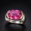 Oval Pink Tourmaline Quartz Signet Ring, 925 Sterling Silver Jewelry, Handmade Boho Gemstone Ring