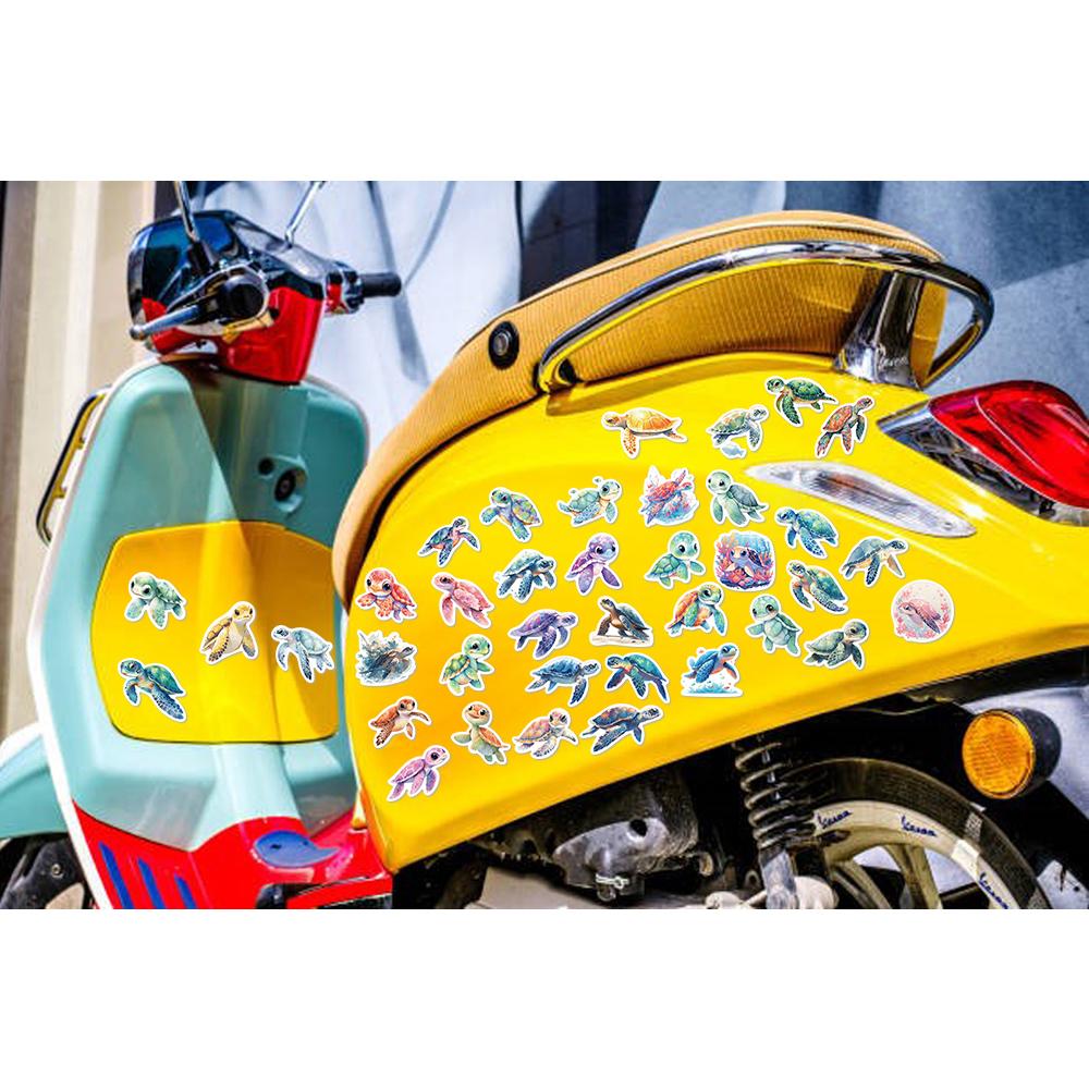 50PCS Cartoon Colorful Sea Turtle Stickers Laptop Phone Skateboard Motorcycle Car Waterproof Sticker Classic Toy
