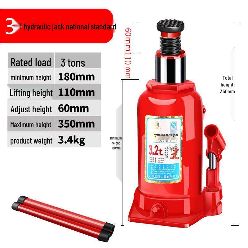 Hand-Operated Hydraulic Jack for Car Tire Changes, 2-3 Ton Capacity, Portable, Labor-Saving Tool