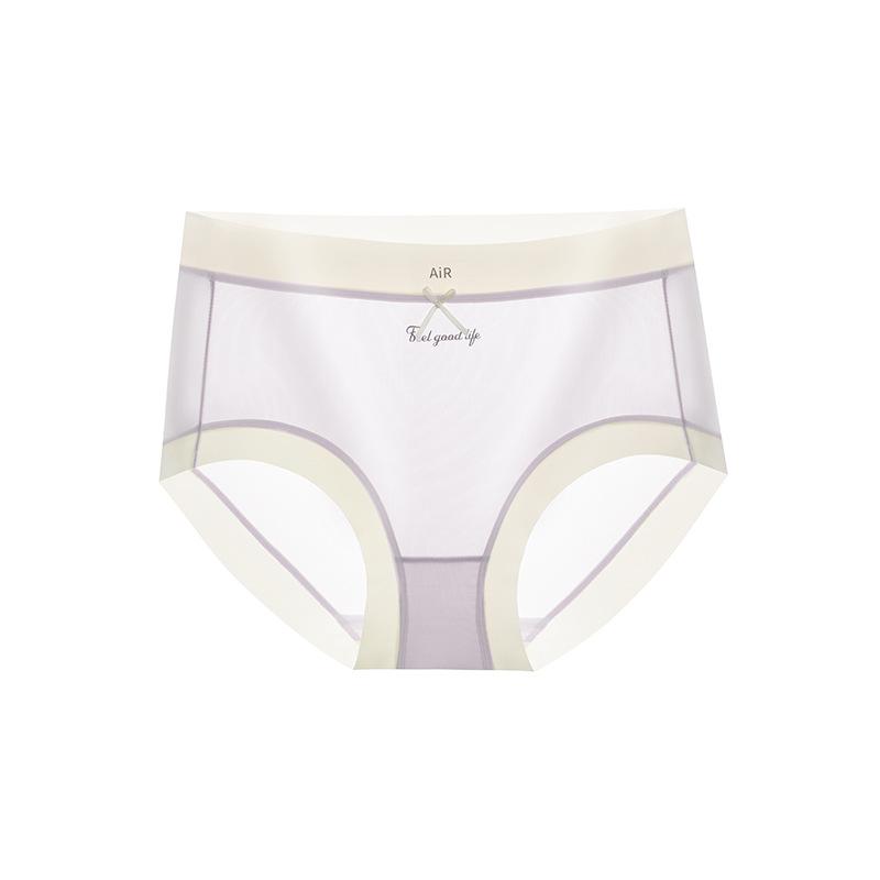 

Ультратонкая маска, нижнее белье из ледяного шелка для женщин, антибактериальные трусики с промежностью из тутового шелка, дышащие трусы для девочек, бесшовные трусы для женщин XL светло-фиолетовый
