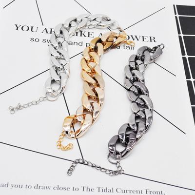 Women's Punk Mixed Color Thick Chain Simple Hip Hop Bracelet BN752