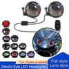 3 Inch Dynamic Devil Eye LED Car Light Headlight Assembly 6 Mode 3D Modified Eagle Eye Light With Remote Modification Kit