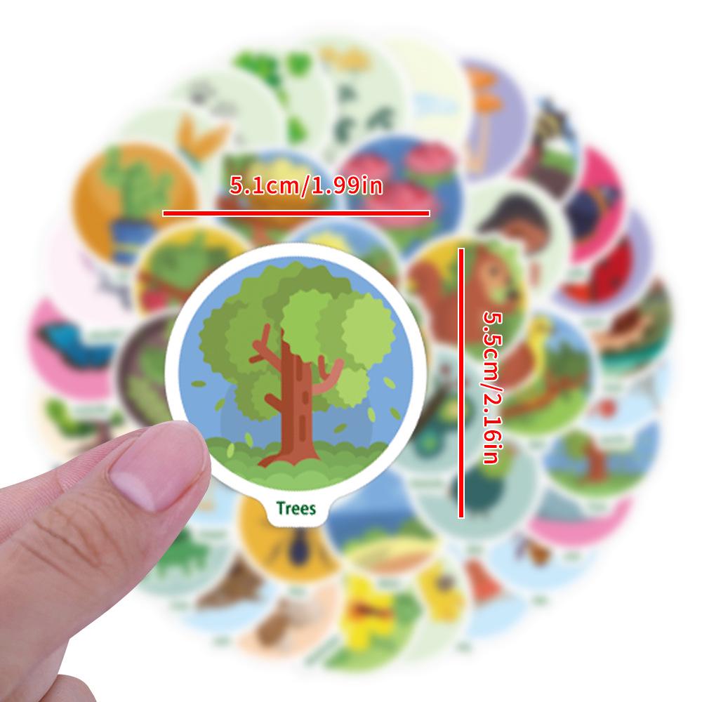 50-Pack Nature Walk Scavenger Hunt Stickers for Suitcases & Water Bottles