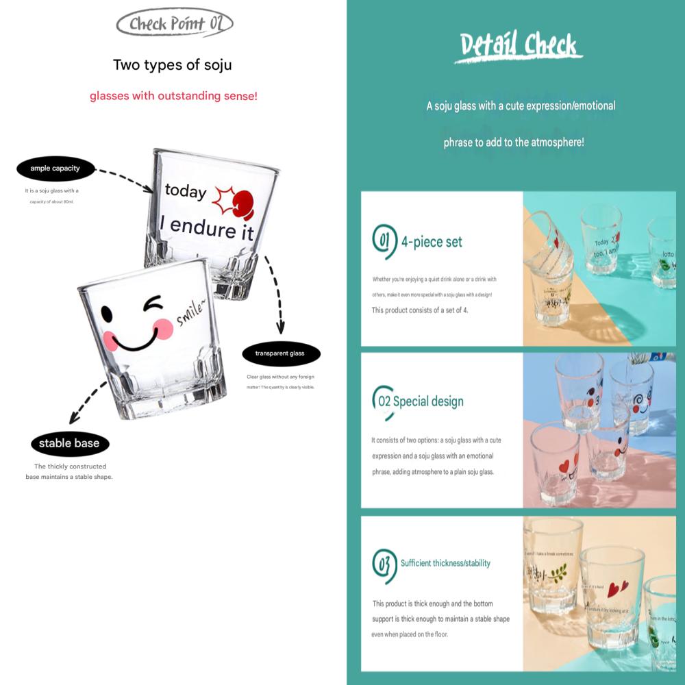 Soju 4 Glasses - Smile On the Glass