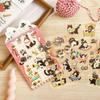 Mengmeng Black Cat Series Stickers – Cute Cartoon Cats for Journals, DIY Projects, 6 Styles