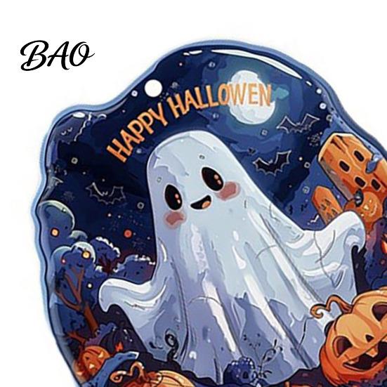 Durable Double Sided Printed Charms Halloween Ghost Keychain, Spooky Pumpkin Keyring Pendant, Unique Hanging Decorations Cute Heart Bag Charm