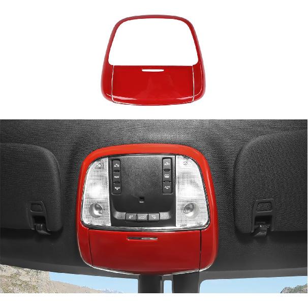 JeCar Front Reading Light Panel Cover Trim Compatible with Jeep Grand Cherokee Interior Accessories 2011-2020, Carbon Fiber
