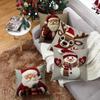 45Cm Grey Red Christmas Pillowcase Cartoon Santa Snowman Elk Sofa Cushion Cover Home Bed Car Decor Merry Christmas