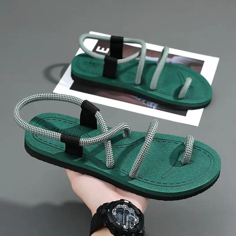 Fashion Rope Male Shoe Office Waterproof in Welcome Deal Luxury Designer Outdoor Casual Daily Use Open Toe Trend 2025 Color Men's Sandal
