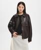 GENERALIDEA Vintage Faux Leather Jumper [Brown] / Gf3Ljp501
