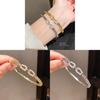 Minimalist Gold Plated Zircon Double Band Bracelet For Fashionable Women