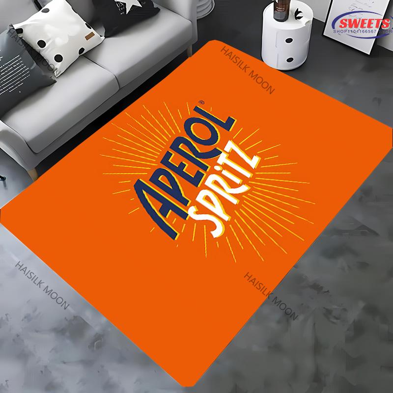 Tappeto Stampato con Motivo A Aperol S Spritz, Banda Classica 3D, Tappeto Nuova Uscita per Soggiorni, Camere da Letto, Aree Ufficio, Tappetino Lavabile