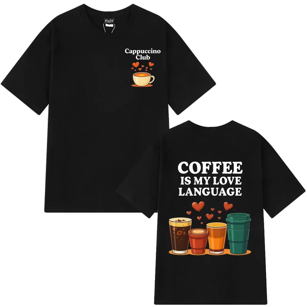 

Funny Cappuccino Club Coffee Lover Gift Unisex T Shirt Summer Loose Casual Cotton T-shirt Harajuku Streetwear Man Women T-shi... S разноцветный