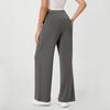 Women's Wide Leg Pants High Waist Solid Color Casual Loose Pants With Pockets