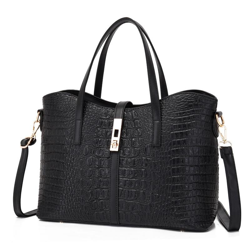 New Women's Bag, Fashionable Alligator Pattern Handbag, Mother and Child Bag, High-end Lock, Shoulder Bag, Messenger Bag.