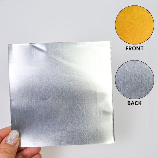 Metall Prägefolien Blätter Doppelseitig Golden Silber Dicke Zinnfolien Prägehandwerk Folienblätter für DIY Basteln Scrapbooking Herstellen Dekorationen