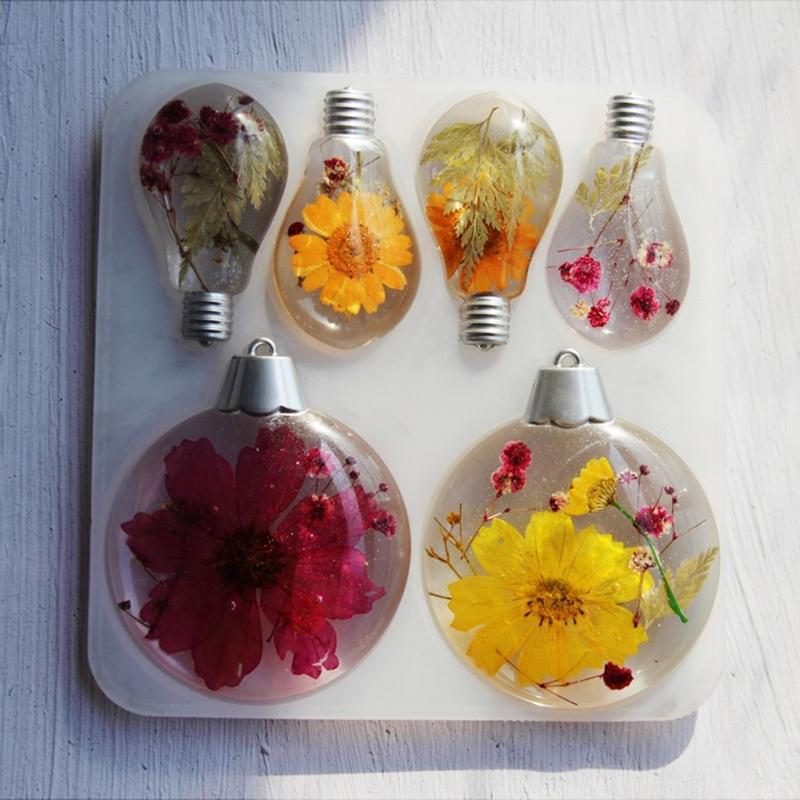 Silicone Christmas Ornament Mold Crafting Moulds Light Bulb Resin Decorations Suitable for Enthusiasts and Home Decors