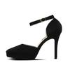 Fashion Women's Sexy Party High Heel Shoes Waterproof Platform Suede Pointed Toe Ankle Strap Hollow Hollow Femeninas Shoes