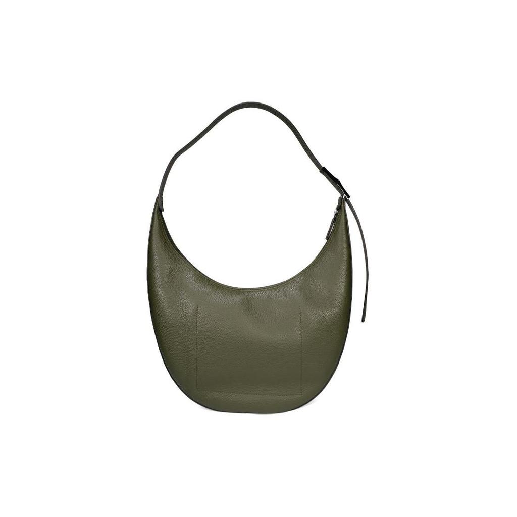 Longchamp Simple Solid Color Zipper Closure Leather Shoulder Crossbody Bag Large Women bags Khaki 10234968892