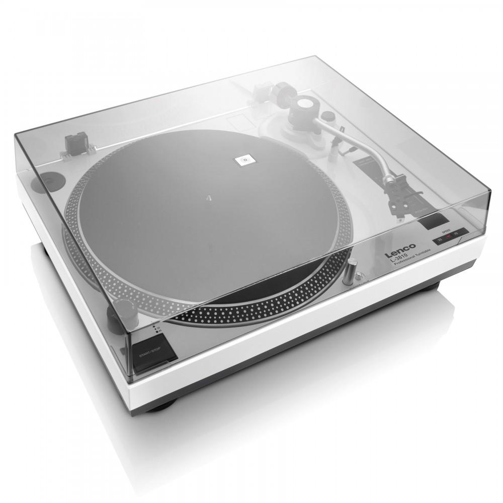LENCO L-3810WH - Direct-drive Turntable with Preamplifier, Lenco
