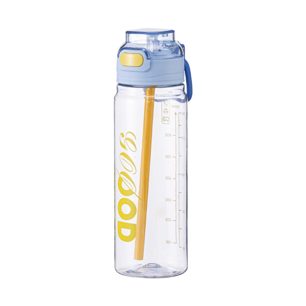 Water bottle new simple portable plastic sports men's drinking water cup, high value girl straw student anti-drop cup