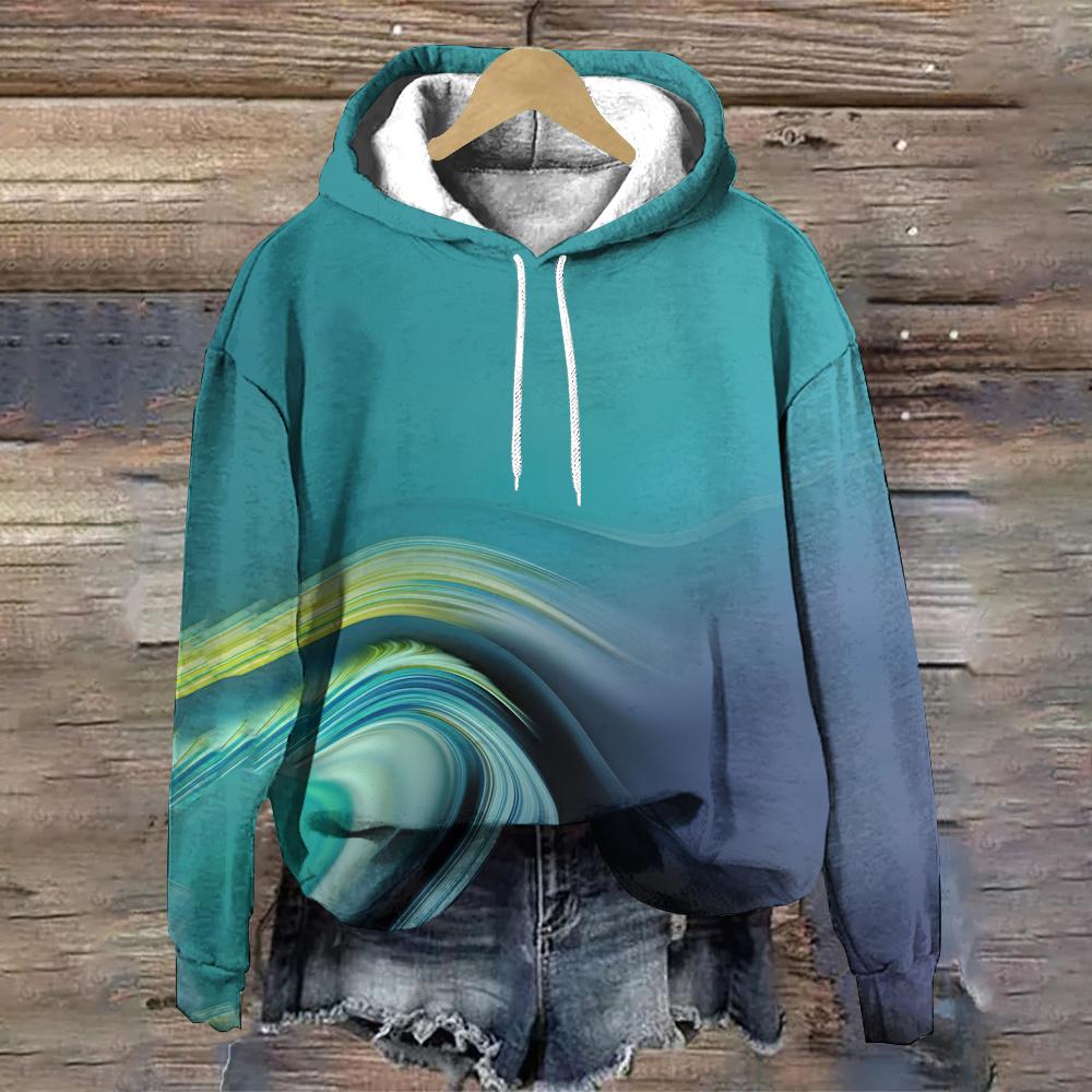 

Звездное небо Аврора Узор Пуловеры Толстовки Мода Осень Новые Женские Толстовки Повседневные Свободные Женские Толстовки Одежда Y2K Топы XL