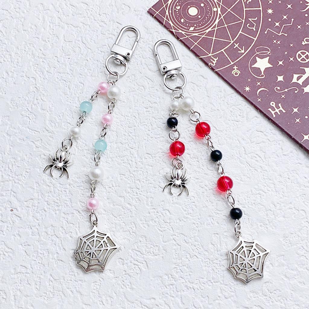 Fashionable Beaded Keychain Charm With Acrylic Pendant Bag Keychain Keyring Elegant Women's Fashion Accessory