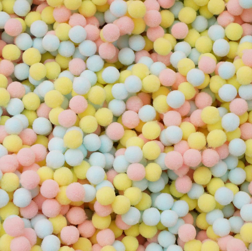 20-200 Stück Bunte Pompon-Plüschbälle Gemischte Farbe Kreatives Kinder-Handarbeitsmaterial Glitzer-Schaumstoffball DIY Bastelbedarf