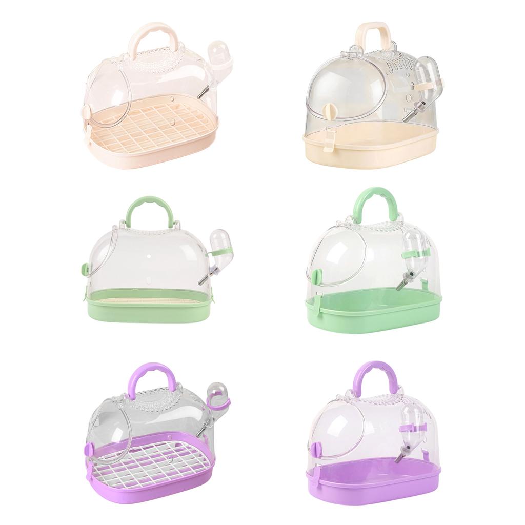Ventilated Small Animal Carriers Cage with Top Airflows Clear View Design Water Bottle For Pet Monitoring Outdoor Trip