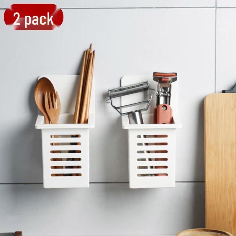 

Punch-Free Wall Mount Chopstick & Utensil Holder, 2-Pack