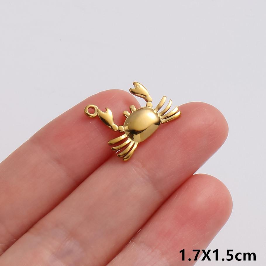 5pcs/Lot Gold Color Exquisite Sea Animal Charm Shell Tortoise Stainless Steel Pendants For Jewelry Making Supplies Beach Pendant