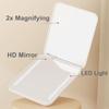 Pocket Mirror 1X/2X Magnification LED Compact Travel Makeup Mirror with Light 2-Sided Folding Handheld Small Lighted Mirror
