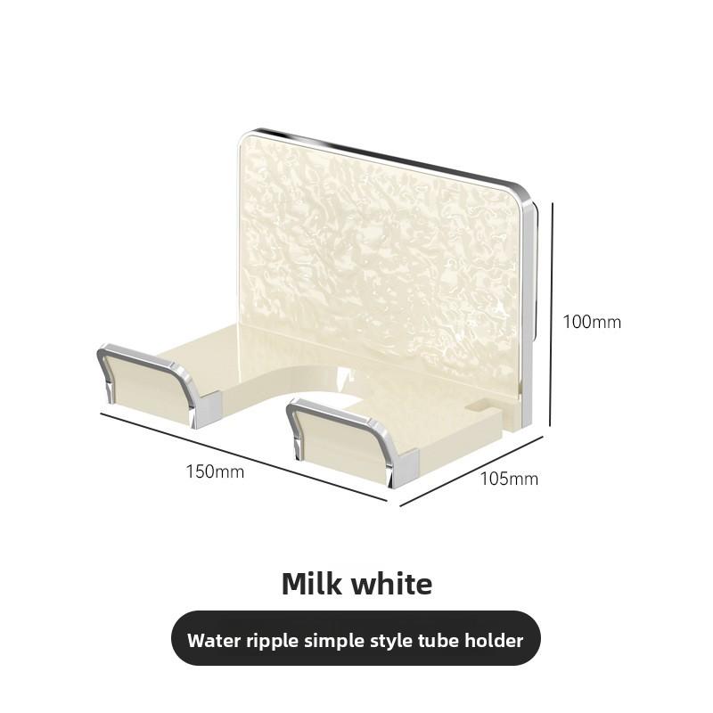 

Стойка для хранения фена без сверления, пластиковая настенная стойка для хранения для ванной комнаты и туалета, кронштейн для фена Simple-milky white silver