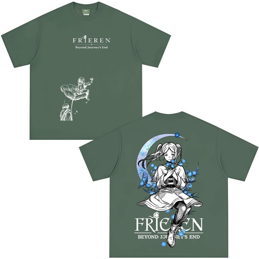 Japanese Anime Frieren Beyond Journey's End Men Women Tshirts Summer Casual Harajuku Short Sleeves T-shirts Summer Couple Tops