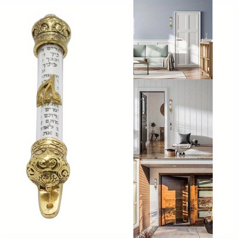 Metal Mezuzah for The Door, A Je Gift Featuring A Religious Scroll, Suitable for Home, Judaica, Weddings, and Outdoor Use.