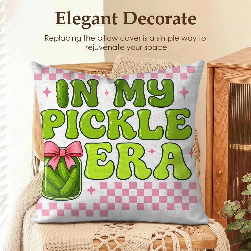 Just A Girl Who Loves Pickles Cushion Cover Natural Linen Organic Fabric DoubleSided Printing Sofa Home Decor Gift Pillow Case