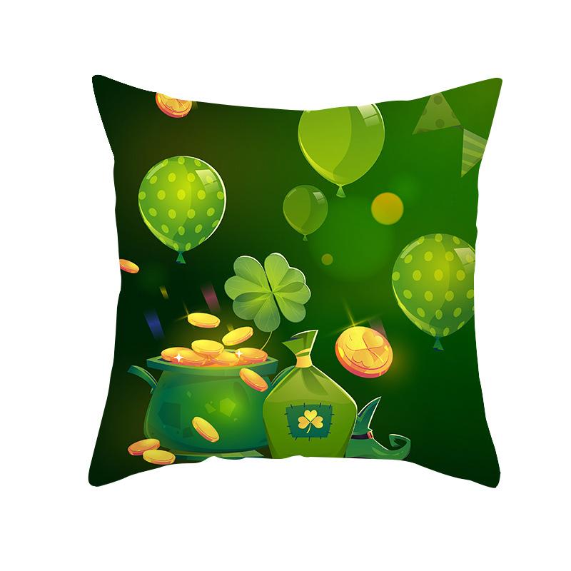 St. Patrick's Pillowcase Home Sofa Peach Leather Velvet Printed Cushion Cover Ireland National Day Cushion Cover